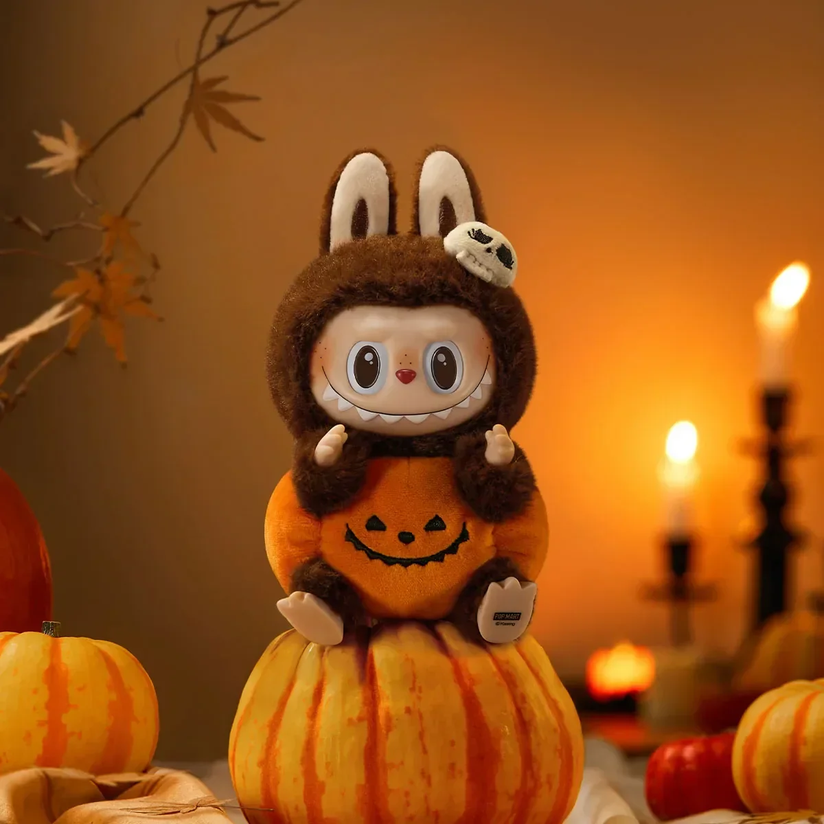 Labubu Happy Halloween Party Series-Sitting Pumpkin Vinyl Plush Pendant - Image 2