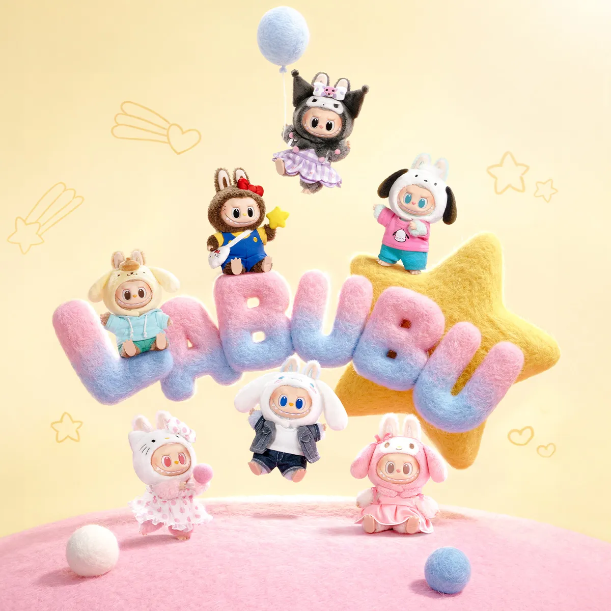 THE MONSTERS × Hello Kitty and Friends Series-Vinyl Plush Pendant Blind Box - Image 4
