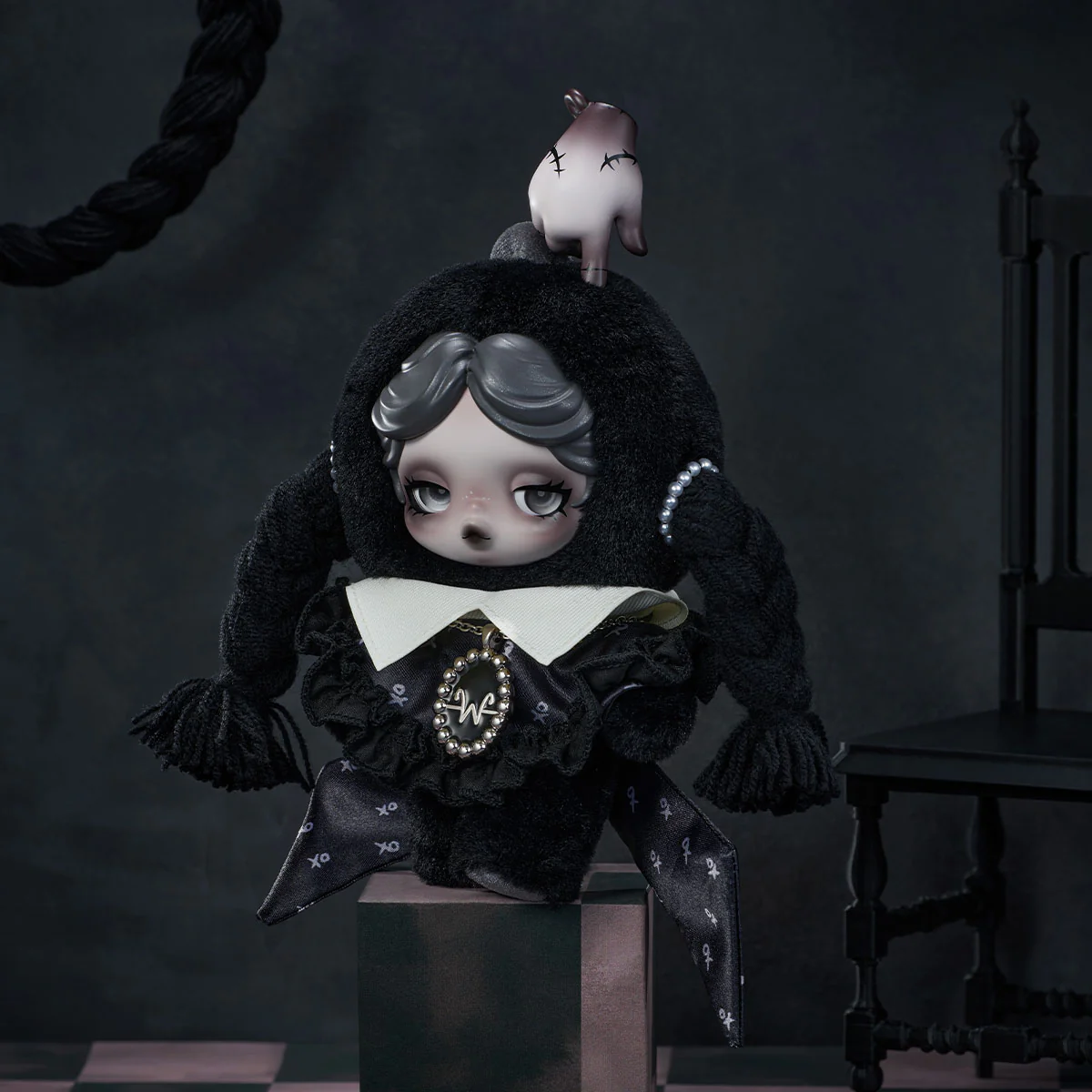 SKULLPANDA × Wednesday Plush Classic Dress Version Figure - Image 3
