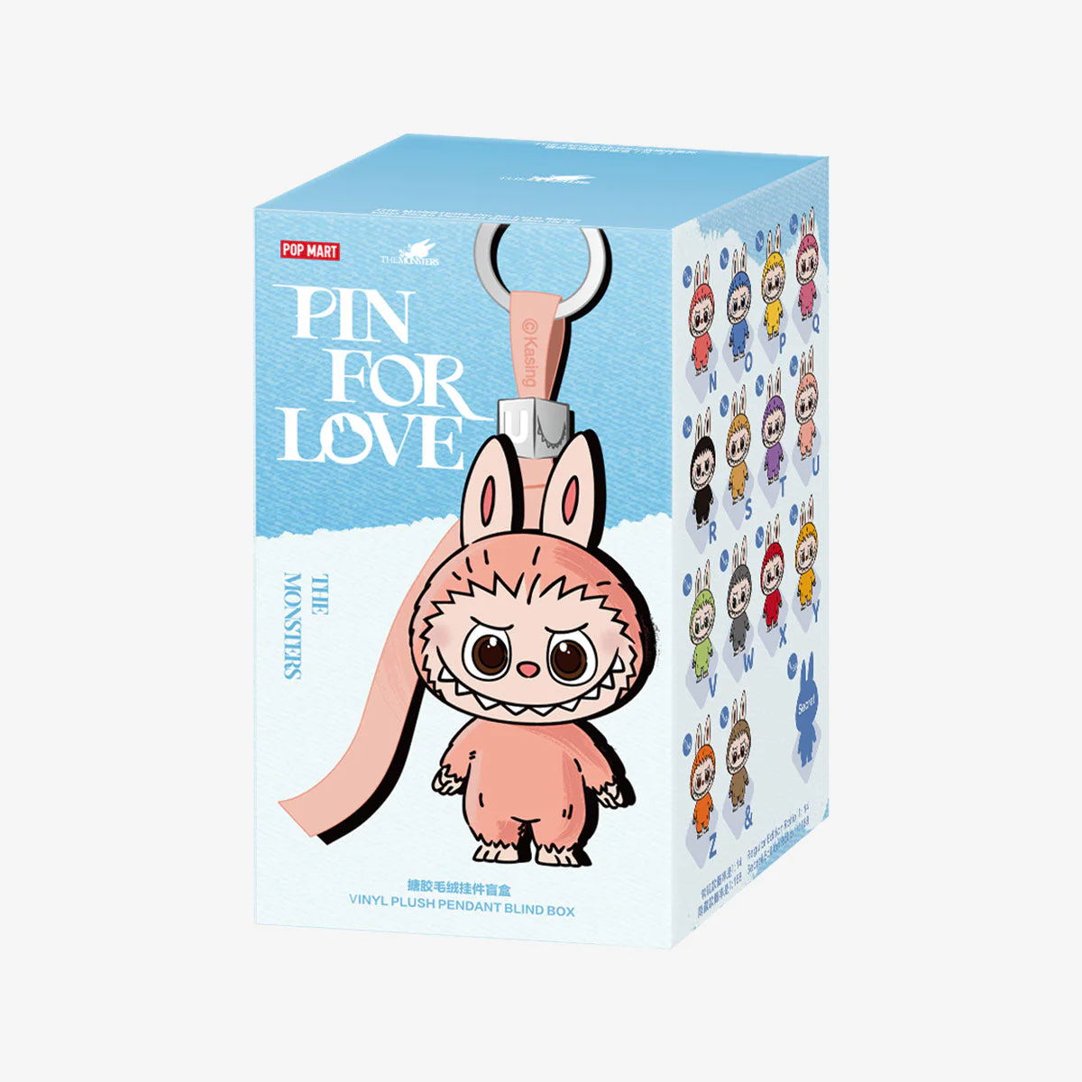 Mini Labubu THE MONSTER Pin for Love Series- Vinyl Plush Pendant (N-Z)